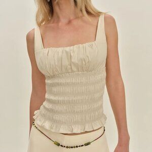 Reformation Jeanette Top Ivory - Size XS